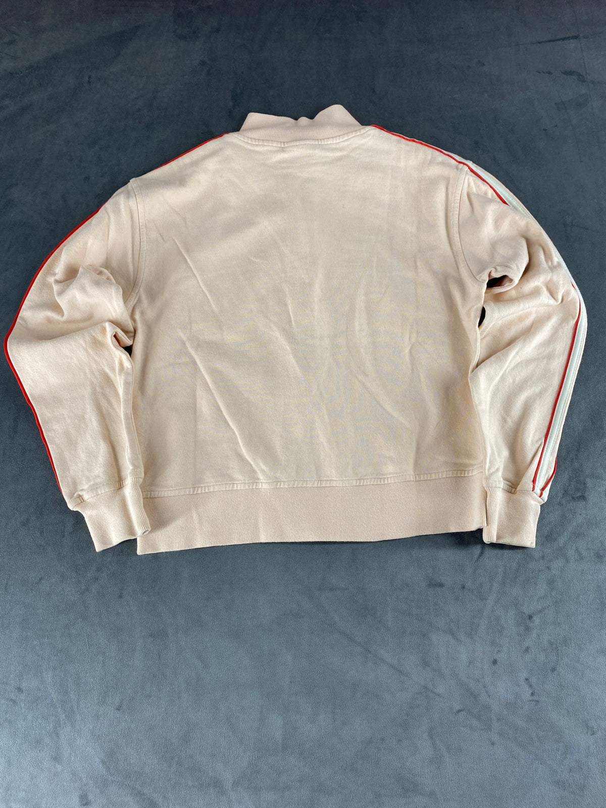 Track jacket Adidas crema con profili rossi – Donna Taglia M