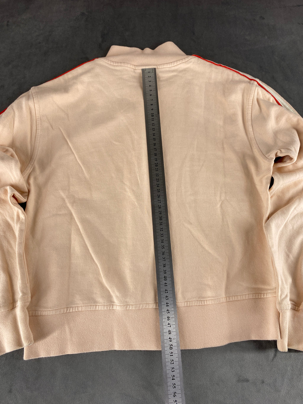 Track jacket Adidas crema con profili rossi – Donna Taglia M