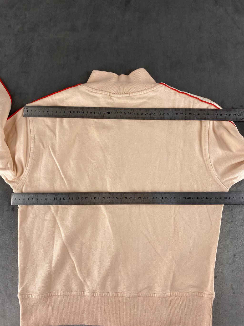 Track jacket Adidas crema con profili rossi – Donna Taglia M