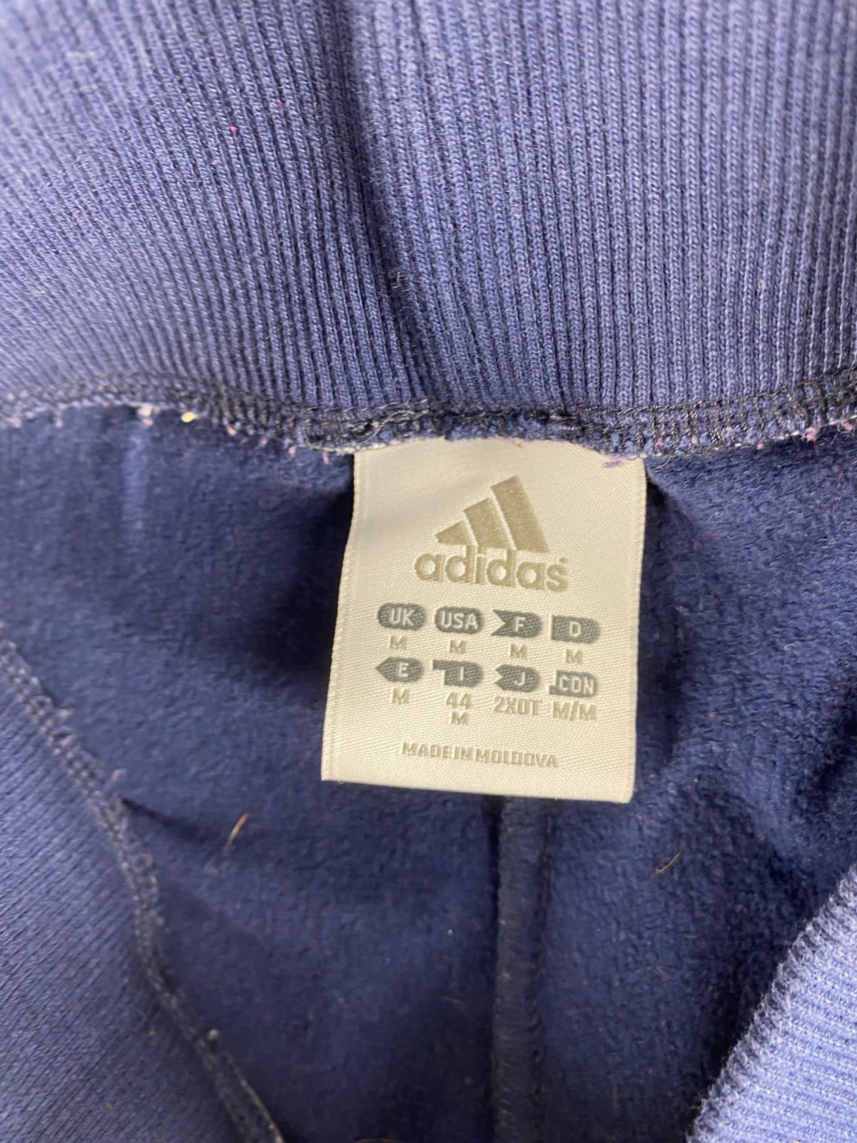 Pantaloni tuta Adidas blu navy con 3 strisce rosa – Donna Taglia M