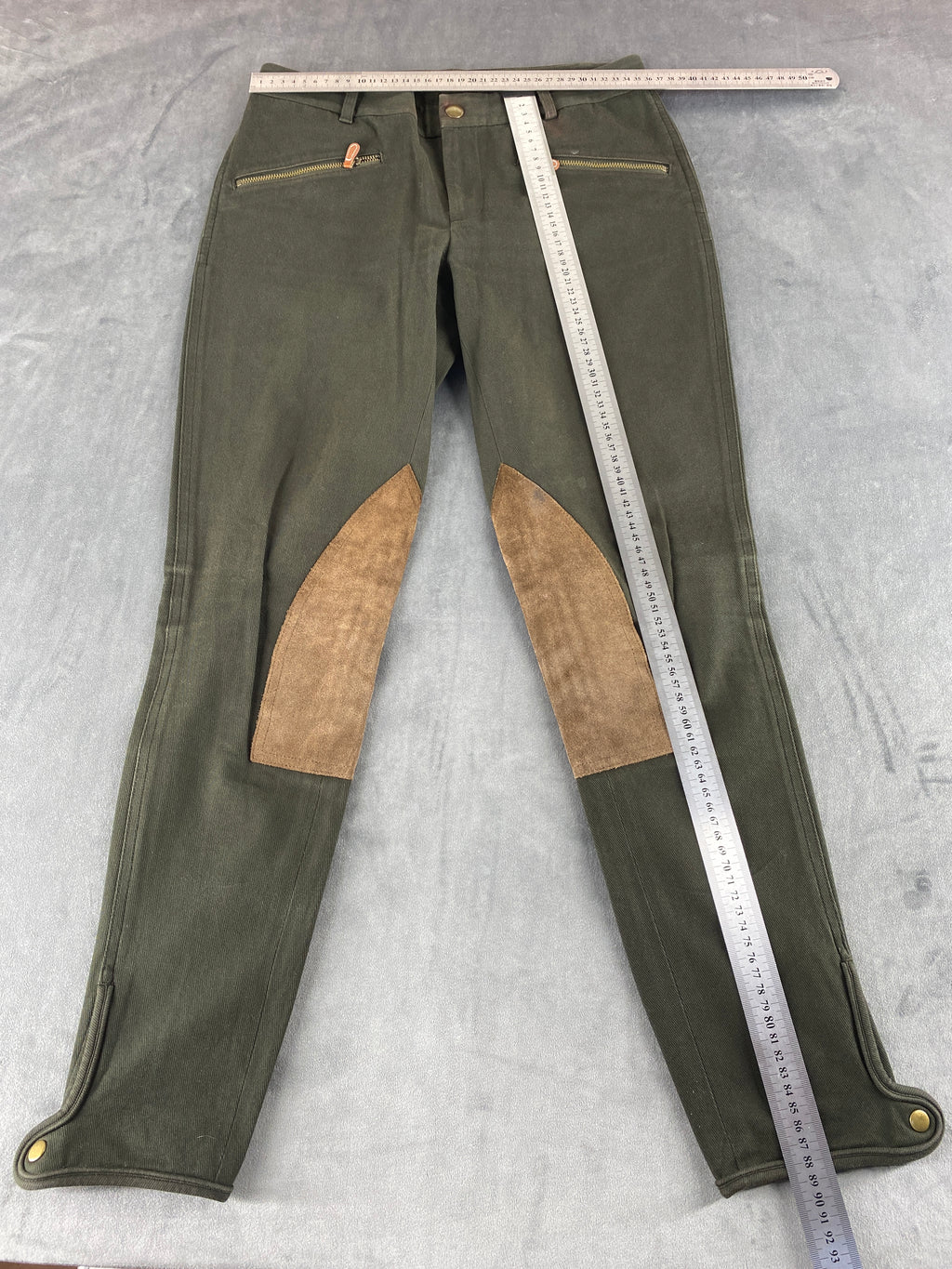 Pantaloni Ralph Lauren verde militare stile equitazione – Donna Taglia S