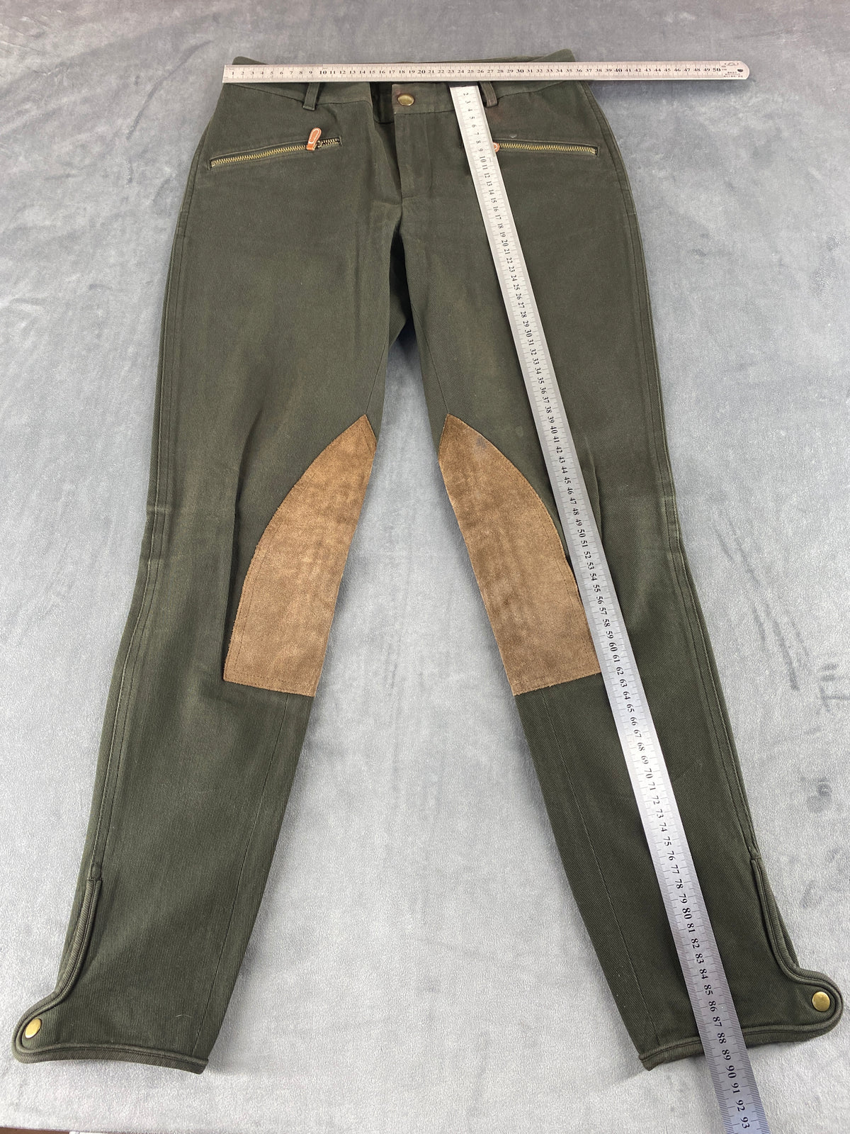 Pantaloni Ralph Lauren verde militare stile equitazione – Donna Taglia S