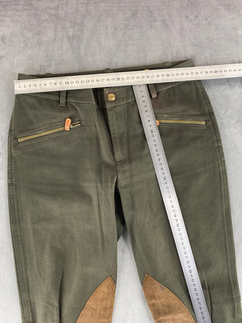Pantaloni Ralph Lauren verde militare stile equitazione – Donna Taglia S