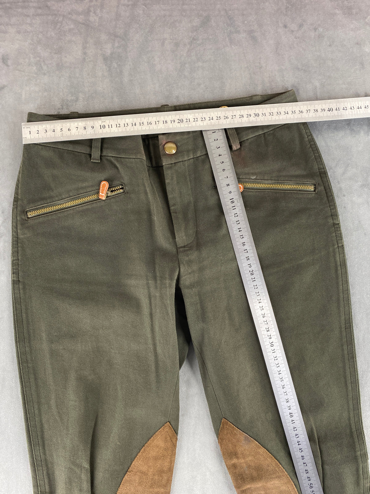 Pantaloni Ralph Lauren verde militare stile equitazione – Donna Taglia S