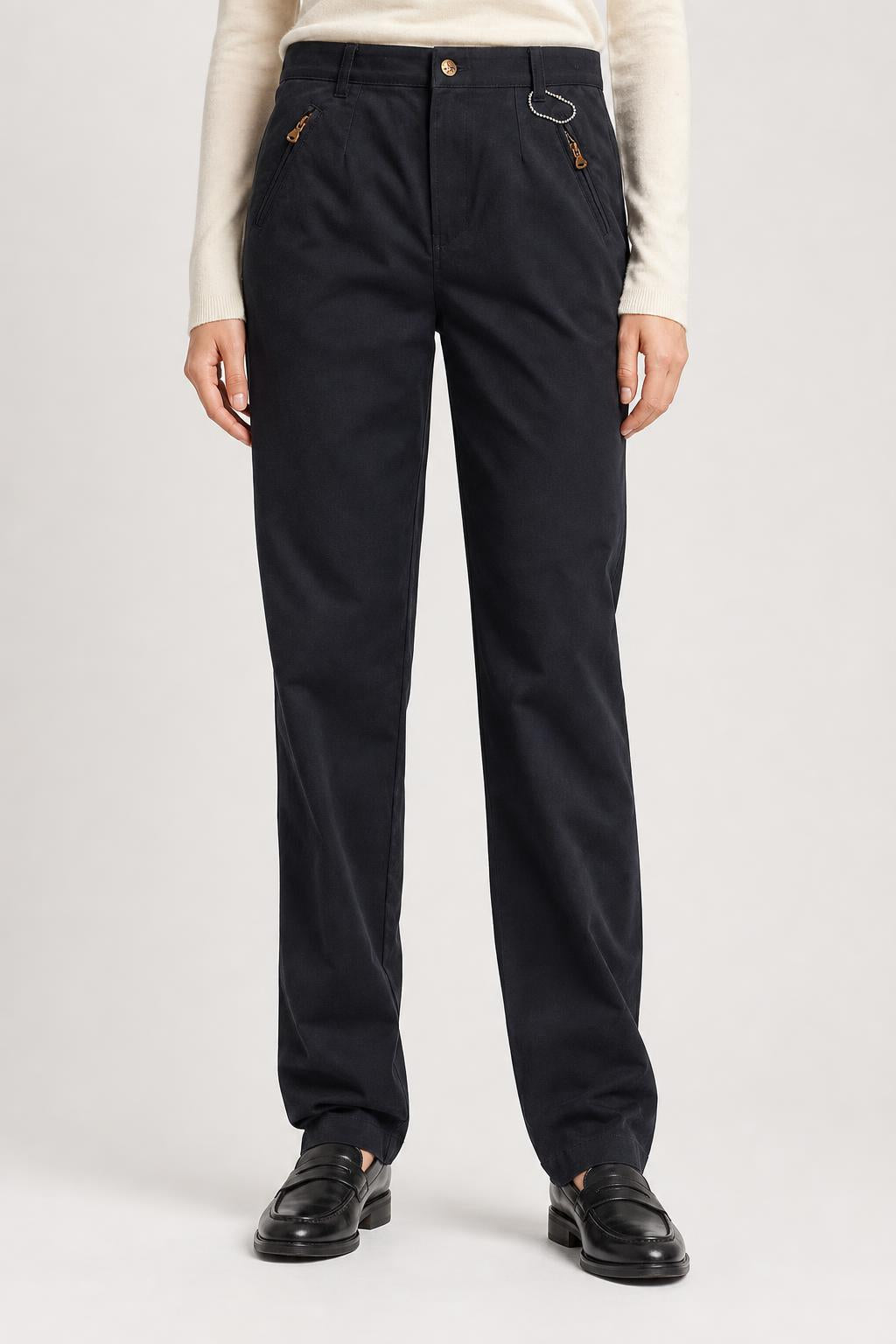 Pantaloni Diesel blu navy con zip – Donna Taglia M (W29)