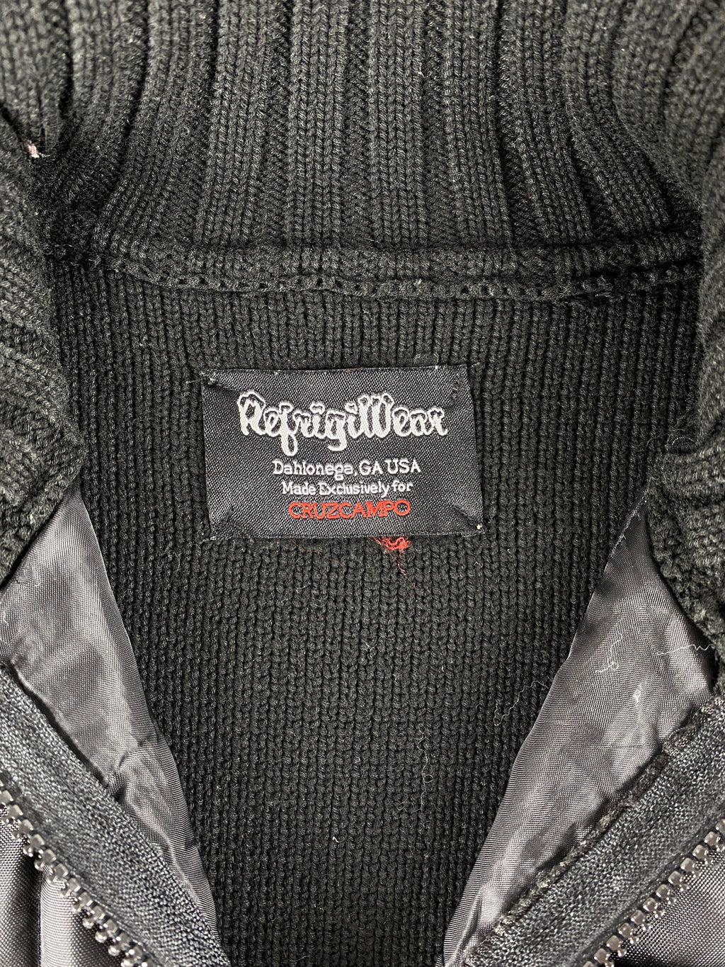 Giacca Refrigiwear nera in nylon e maglia – Donna Taglia XL (IT 46)