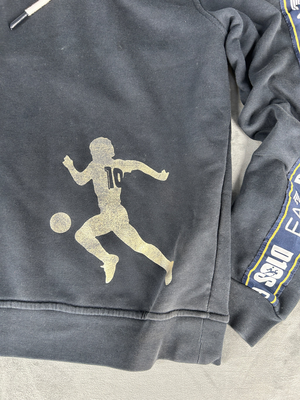 Felpa con cappuccio EA7 Napoli "D10S" blu navy vintage – Uomo Taglia L