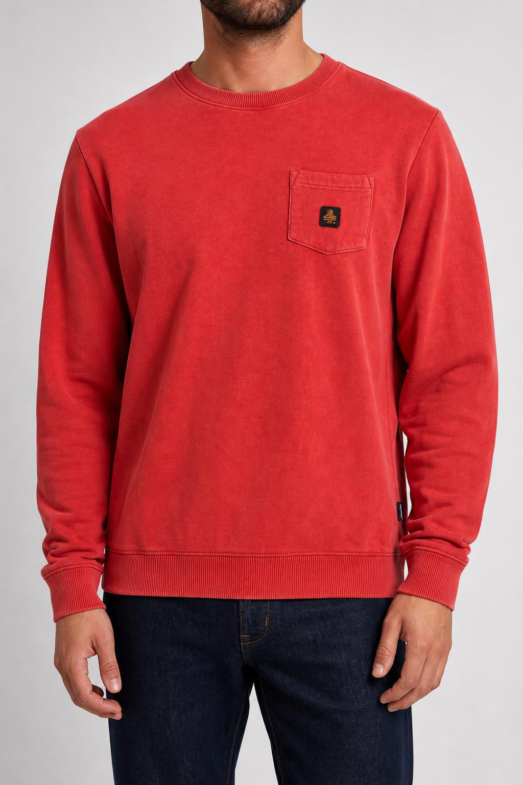 Felpa girocollo RefrigiWear rossa Made in Italy vintage – Uomo Taglia XL