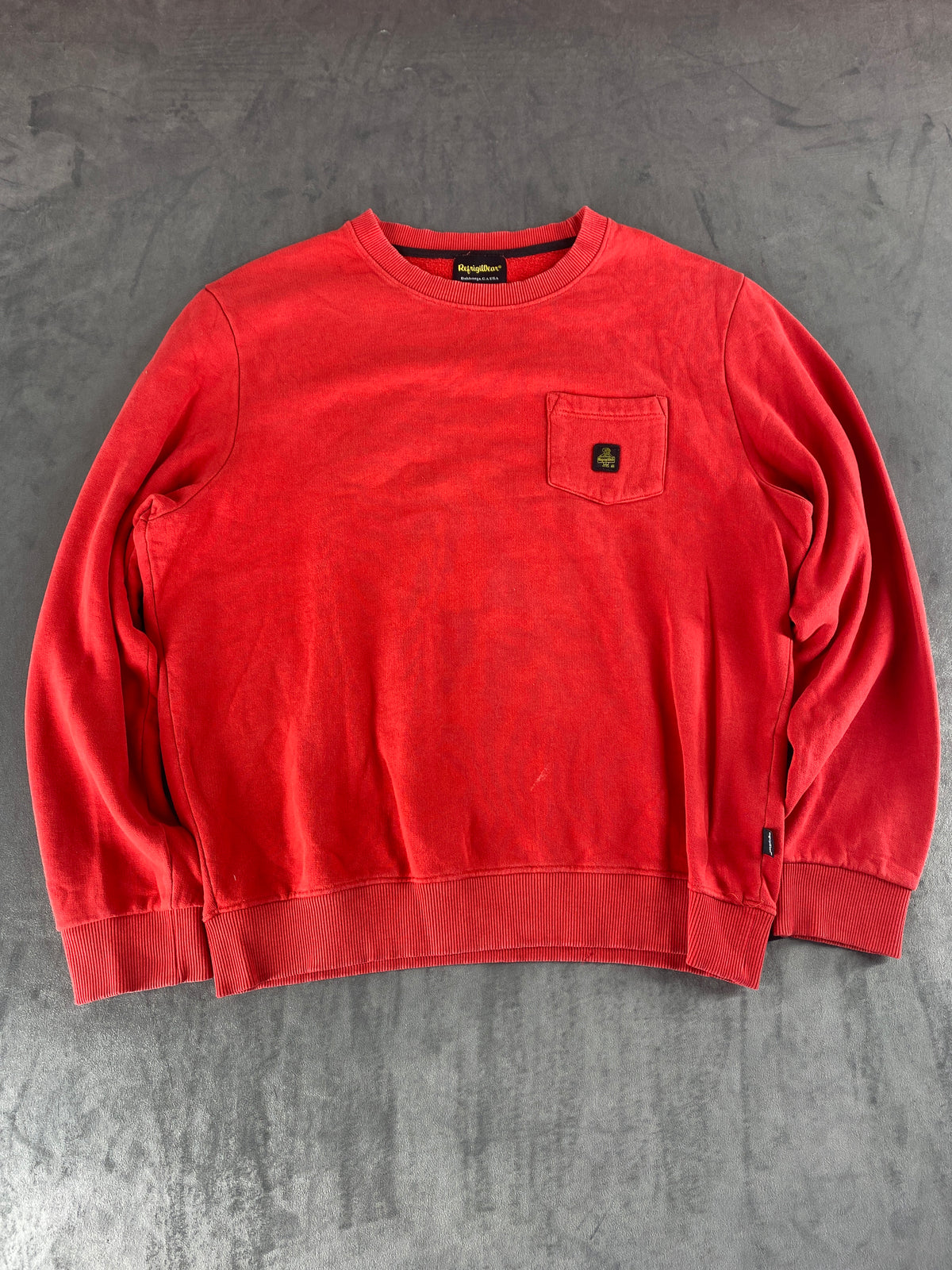 Felpa girocollo RefrigiWear rossa Made in Italy vintage – Uomo Taglia XL