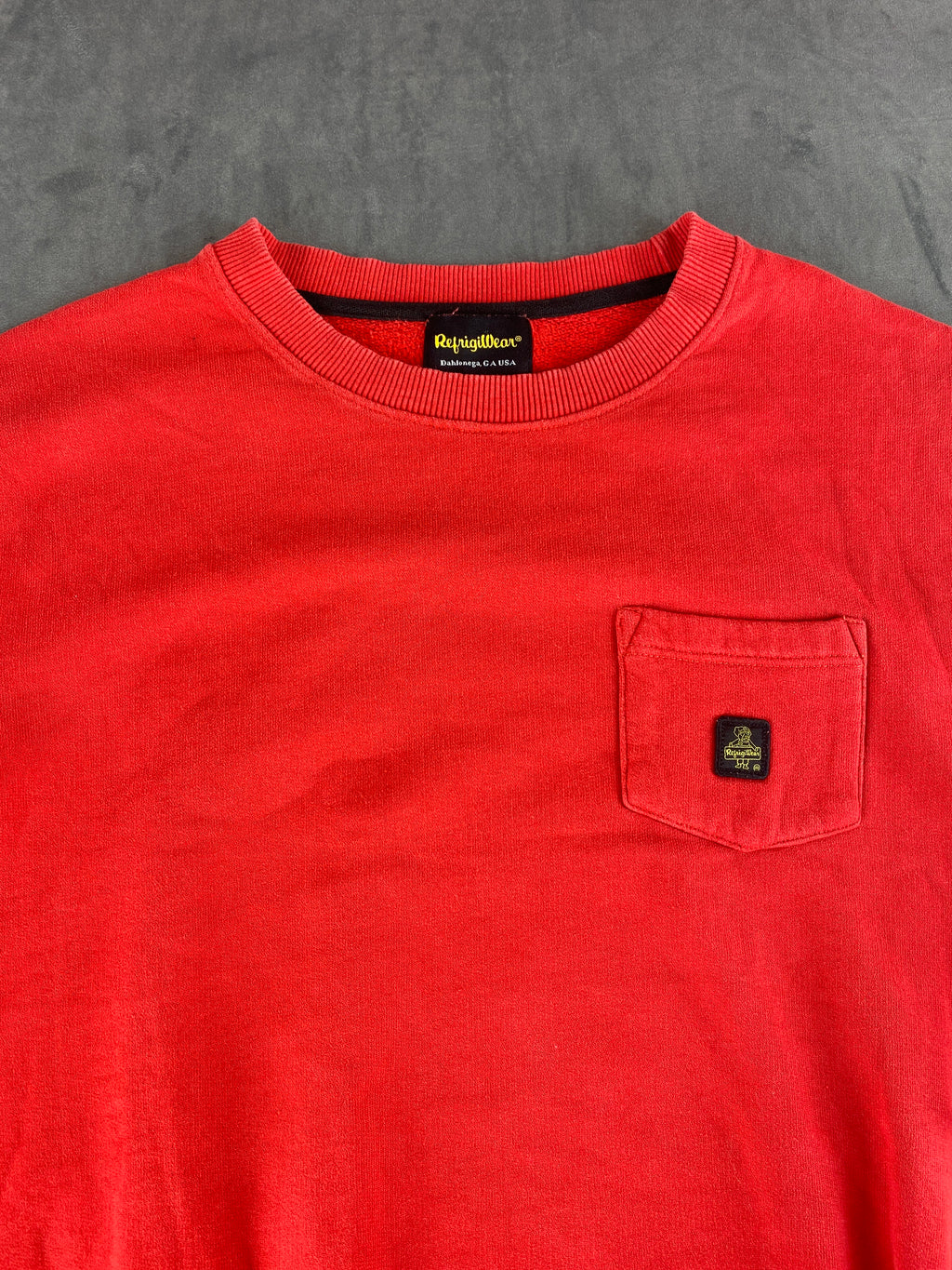 Felpa girocollo RefrigiWear rossa Made in Italy vintage – Uomo Taglia XL