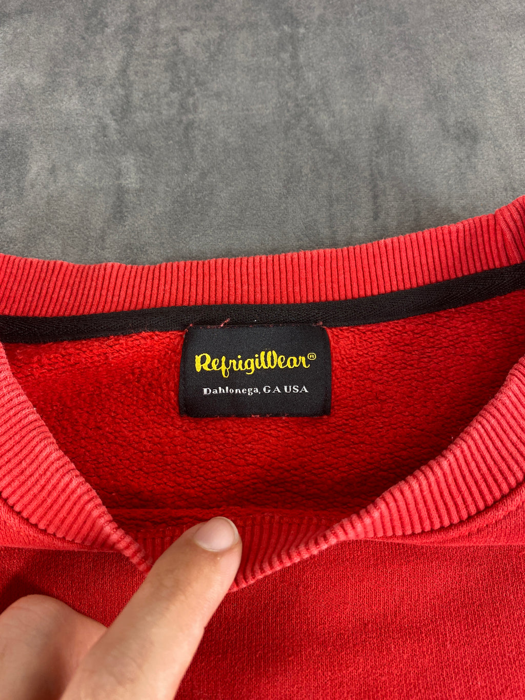 Felpa girocollo RefrigiWear rossa Made in Italy vintage – Uomo Taglia XL