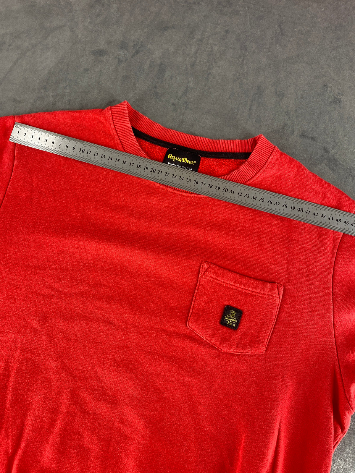 Felpa girocollo RefrigiWear rossa Made in Italy vintage – Uomo Taglia XL