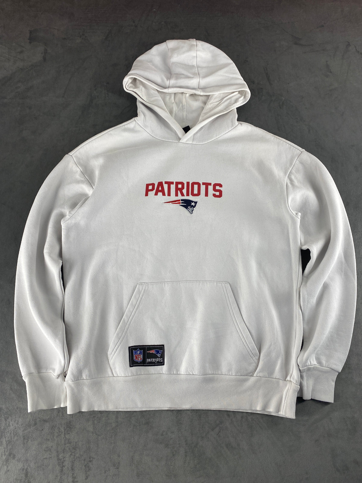 Felpa con cappuccio NFL New England Patriots bianca vintage – Uomo Taglia L