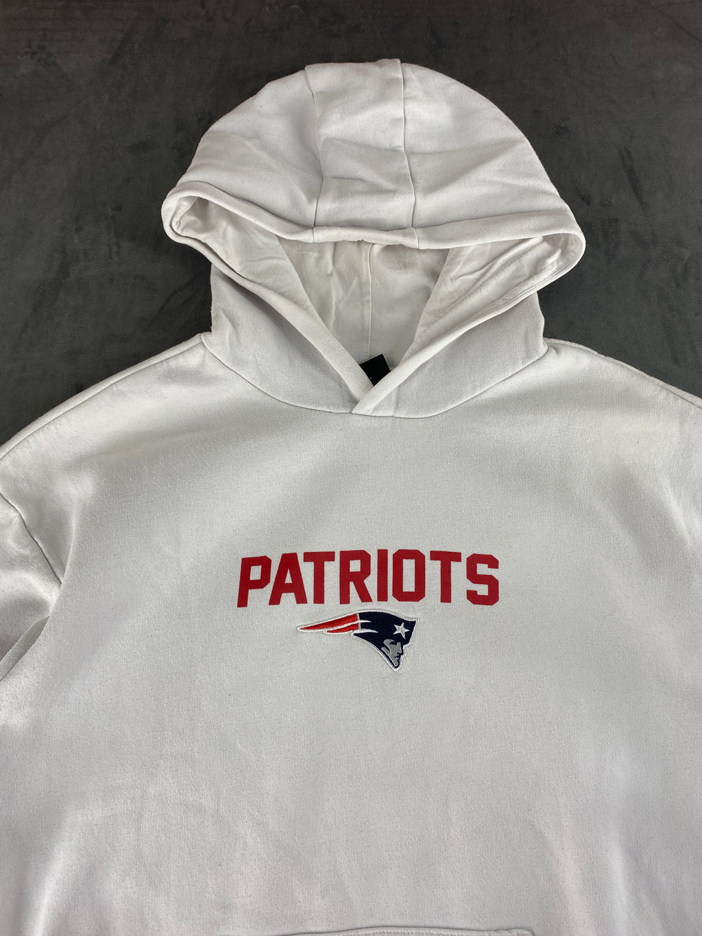 Felpa con cappuccio NFL New England Patriots bianca vintage – Uomo Taglia L
