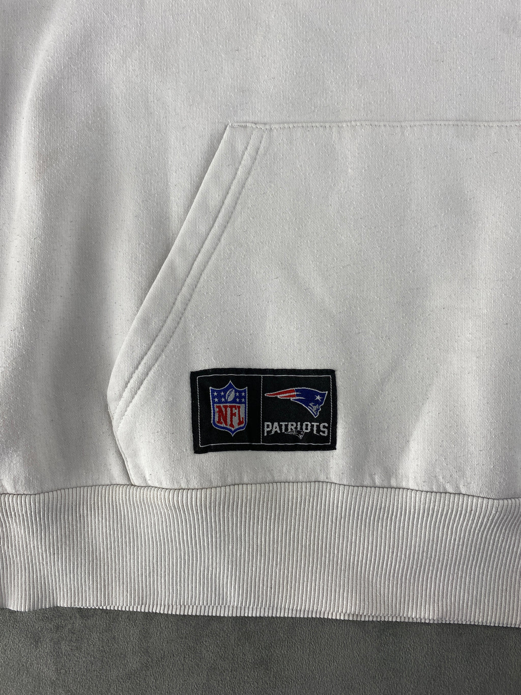 Felpa con cappuccio NFL New England Patriots bianca vintage – Uomo Taglia L