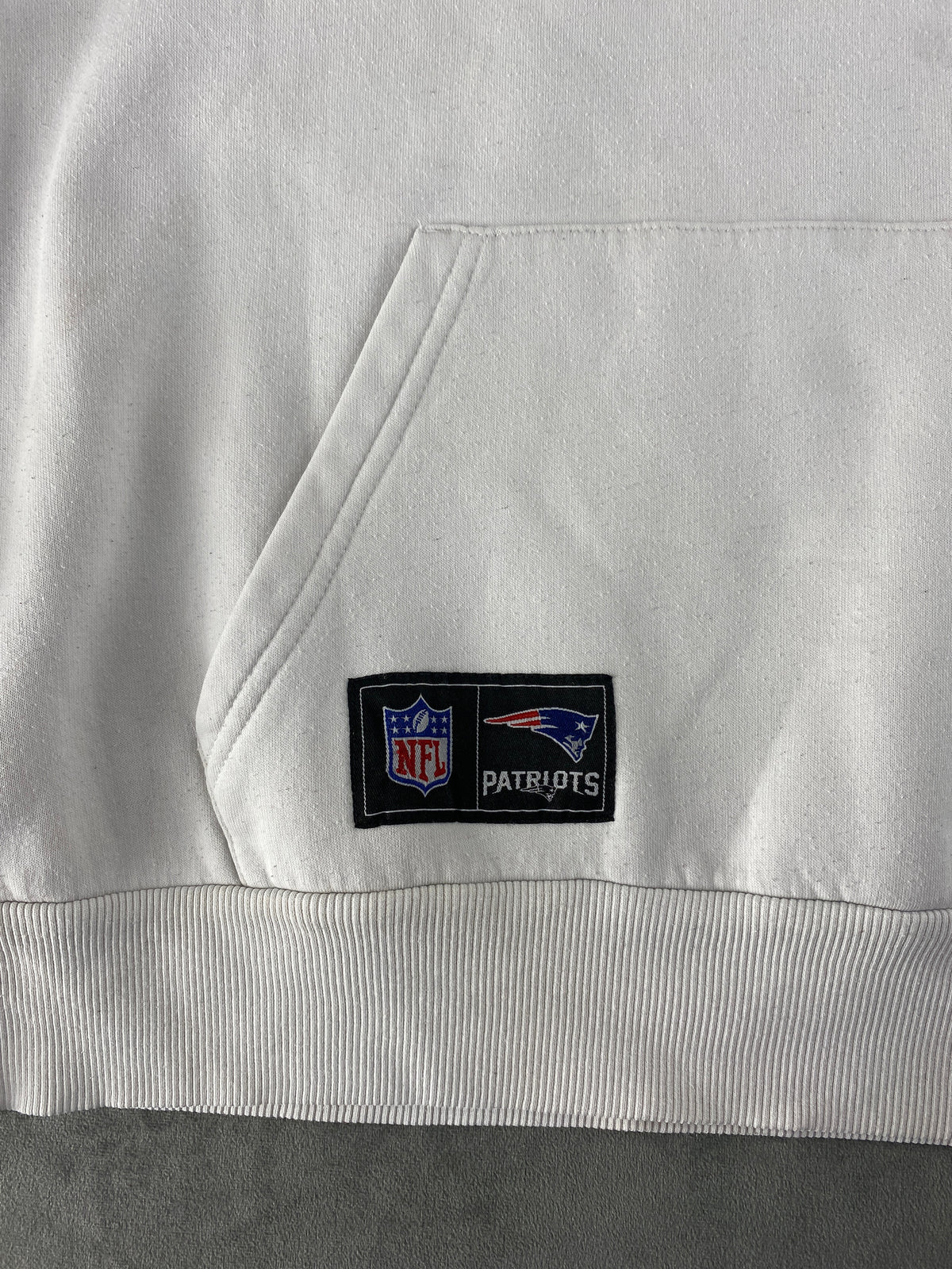 Felpa con cappuccio NFL New England Patriots bianca vintage – Uomo Taglia L