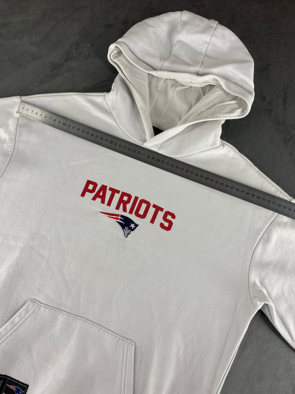 Felpa con cappuccio NFL New England Patriots bianca vintage – Uomo Taglia L