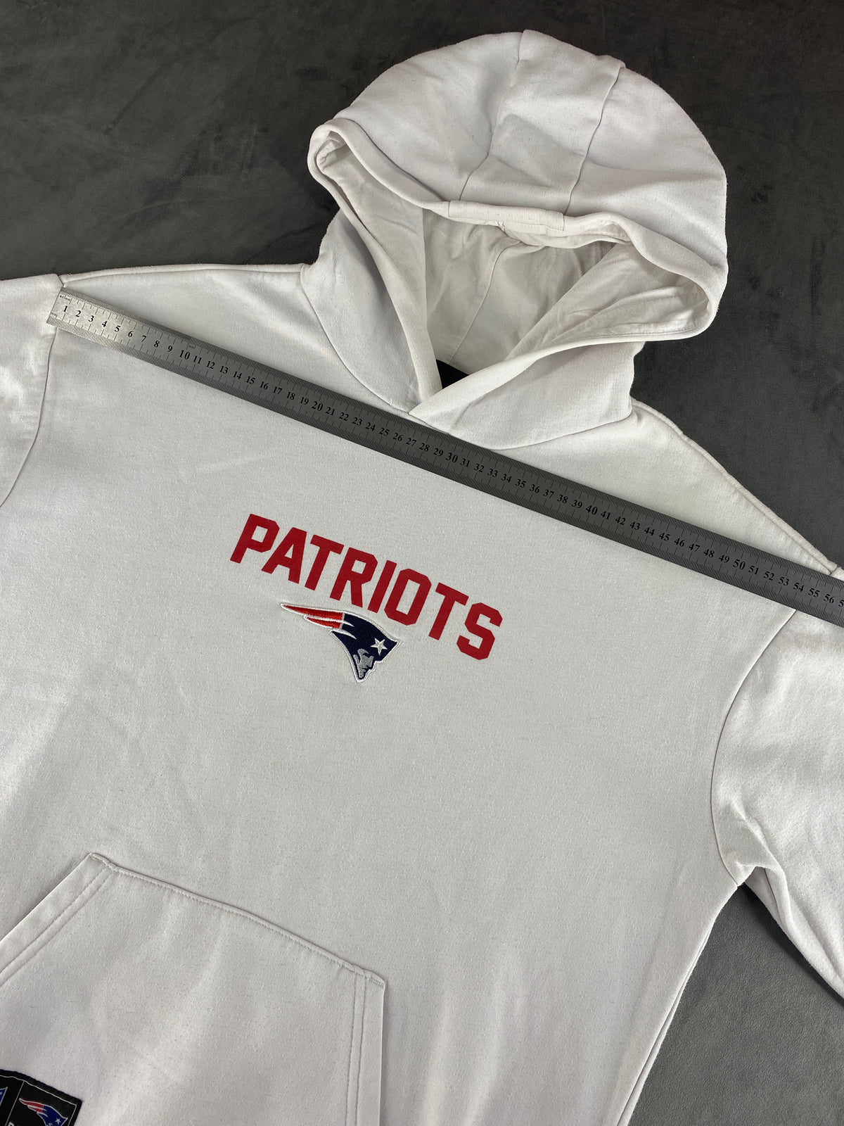 Felpa con cappuccio NFL New England Patriots bianca vintage – Uomo Taglia L