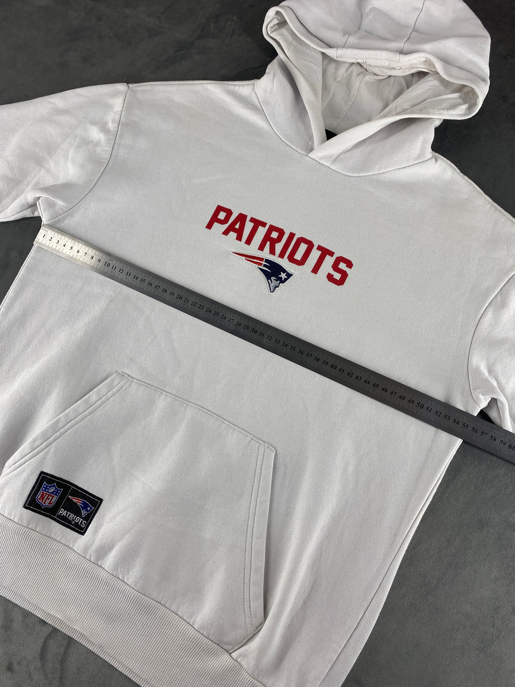 Felpa con cappuccio NFL New England Patriots bianca vintage – Uomo Taglia L