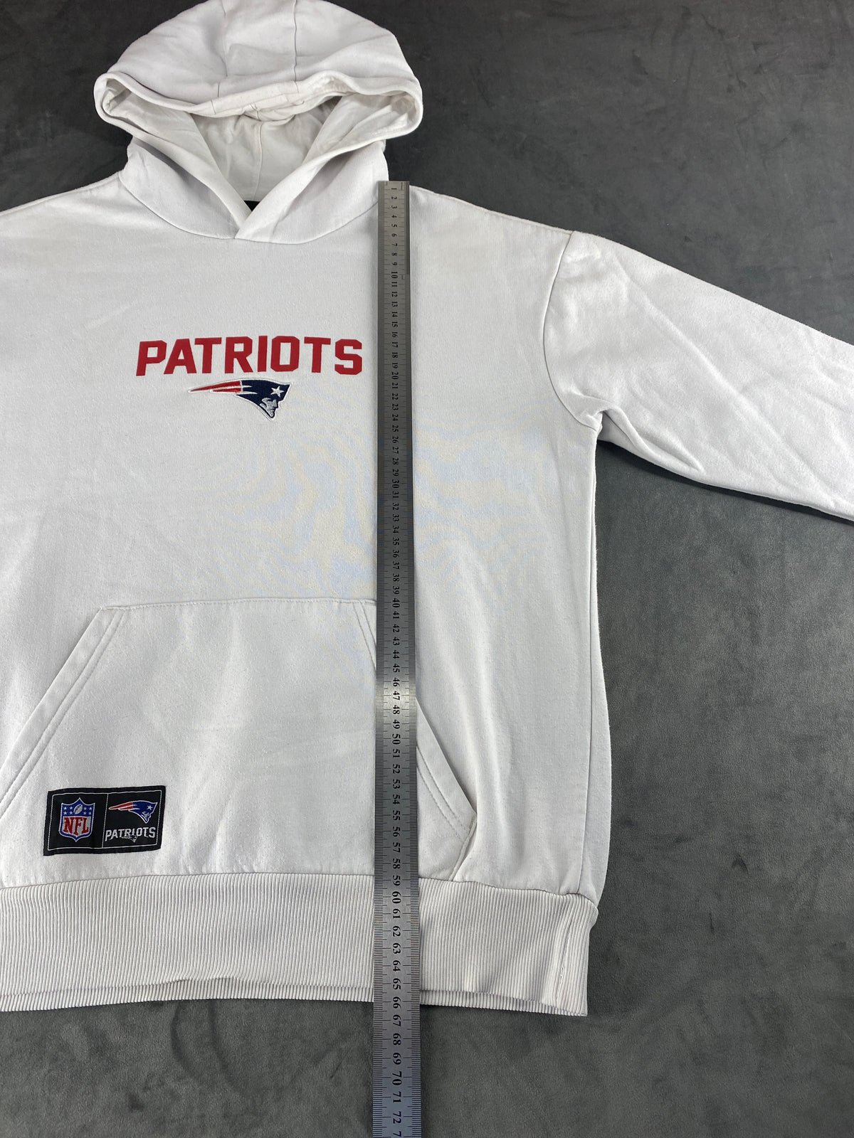 Felpa con cappuccio NFL New England Patriots bianca vintage – Uomo Taglia L