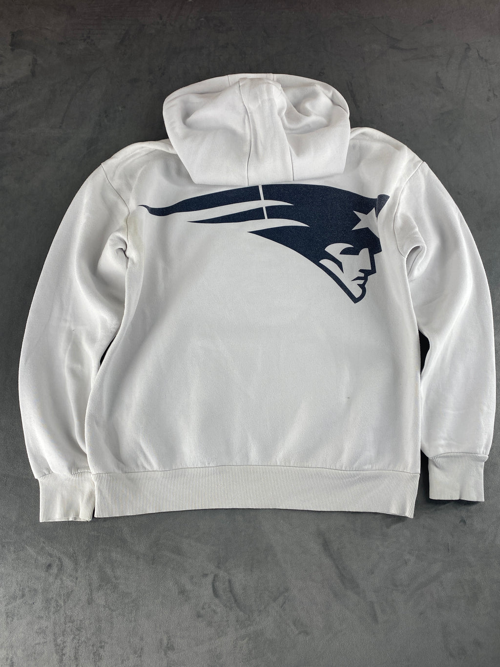 Felpa con cappuccio NFL New England Patriots bianca vintage – Uomo Taglia L