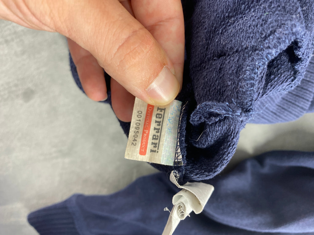 Felpa con cappuccio full-zip Ferrari blu navy vintage – Uomo Taglia L