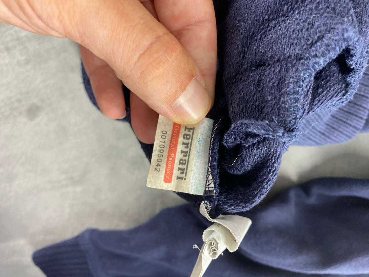 Felpa con cappuccio full-zip Ferrari blu navy vintage – Uomo Taglia L