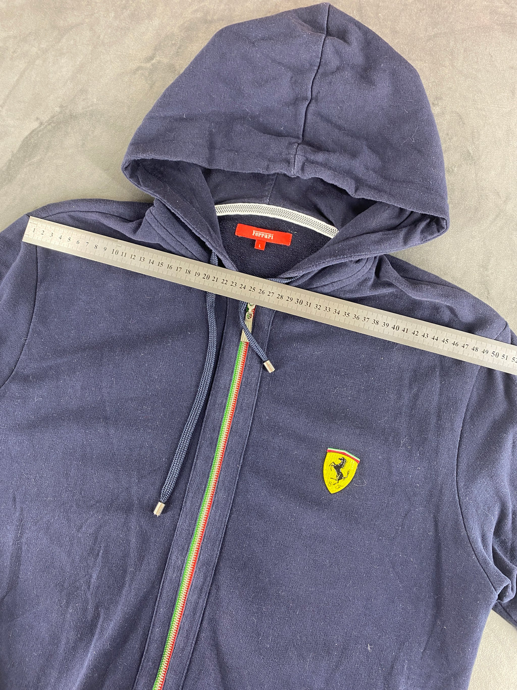 Felpa con cappuccio full-zip Ferrari blu navy vintage – Uomo Taglia L