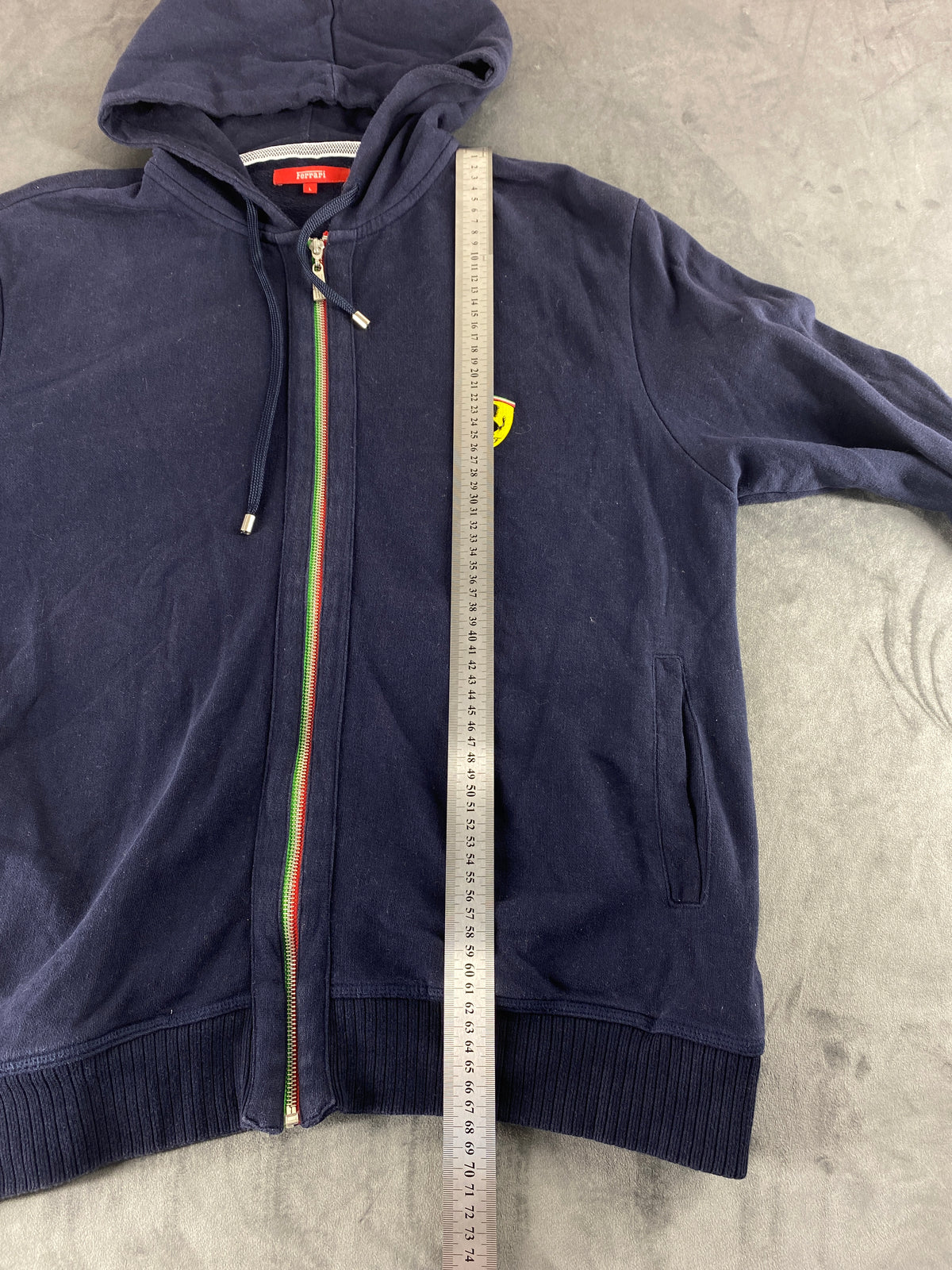 Felpa con cappuccio full-zip Ferrari blu navy vintage – Uomo Taglia L