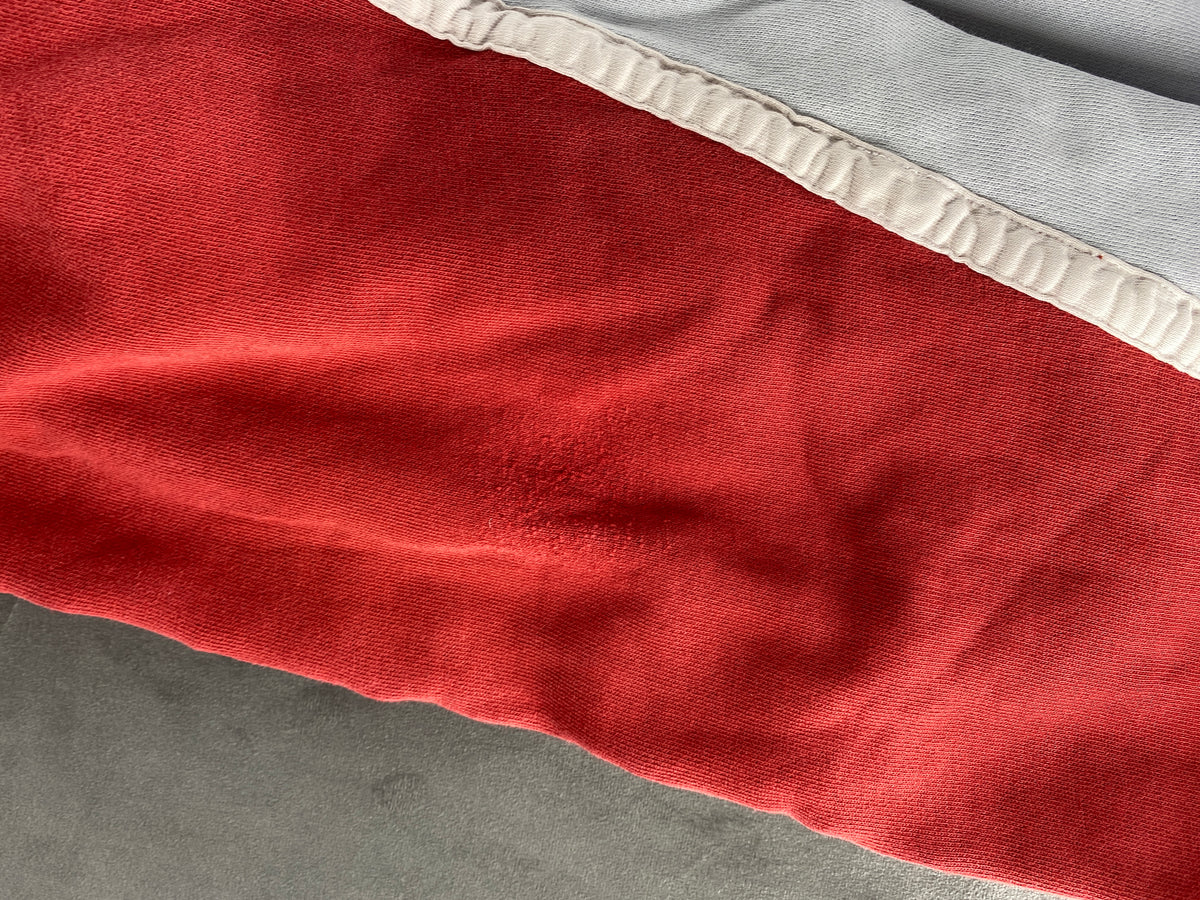 Felpa mezza zip in pile Tommy Hilfiger rossa vintage – Uomo Taglia L