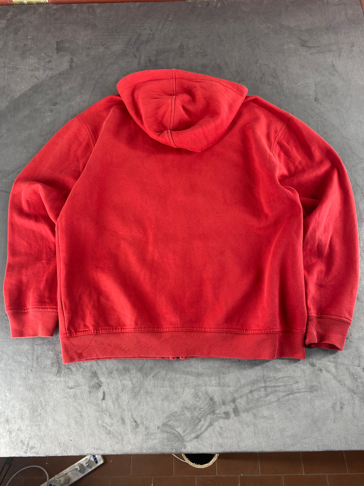 Felpa con cappuccio full-zip Tommy Hilfiger rossa vintage – Uomo Taglia XL
