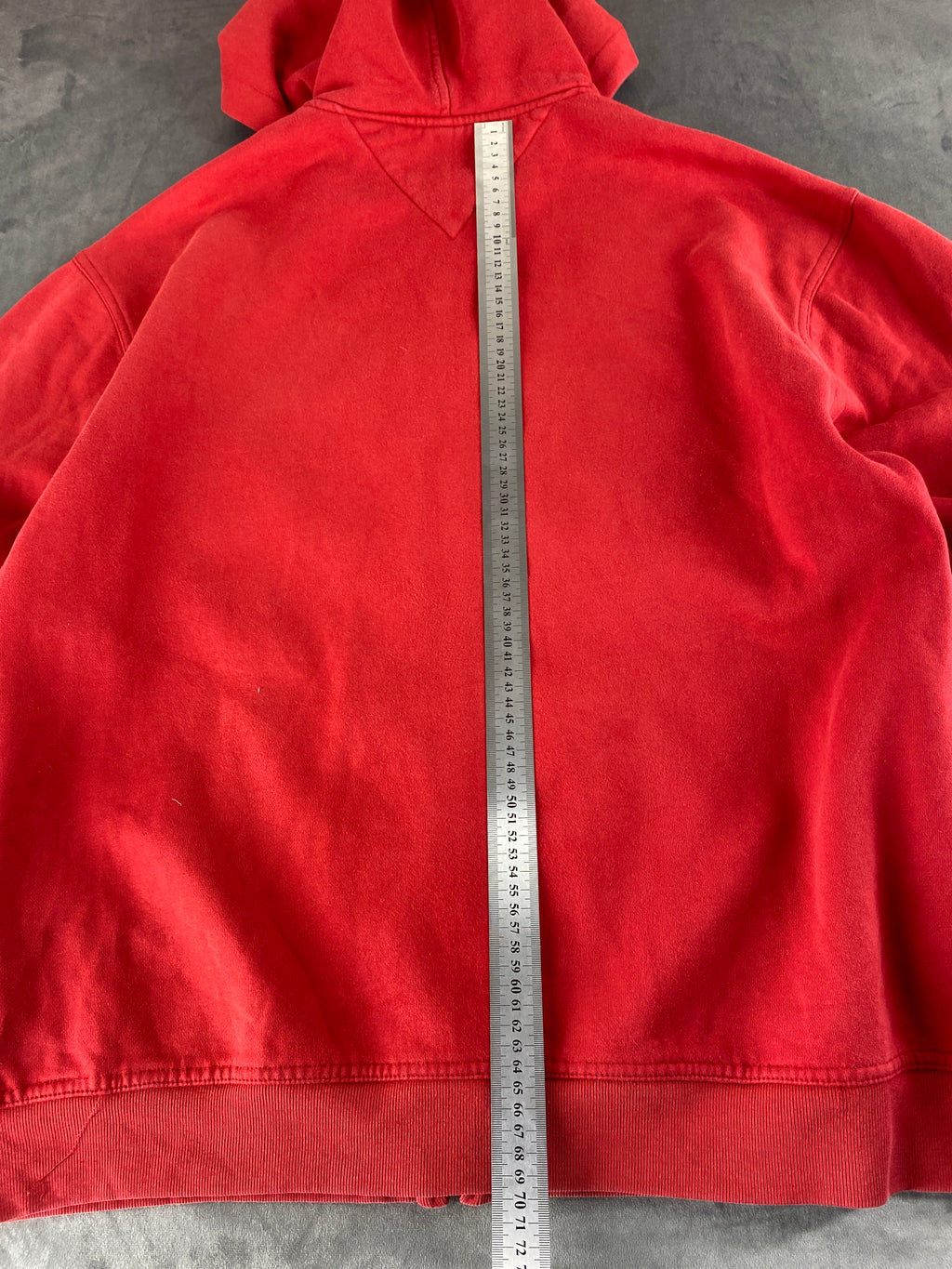 Felpa con cappuccio full-zip Tommy Hilfiger rossa vintage – Uomo Taglia XL