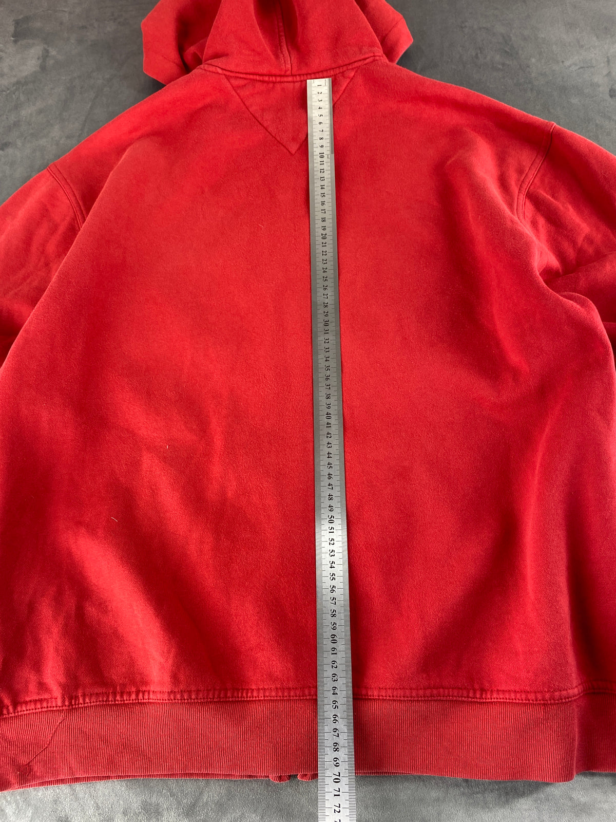 Felpa con cappuccio full-zip Tommy Hilfiger rossa vintage – Uomo Taglia XL