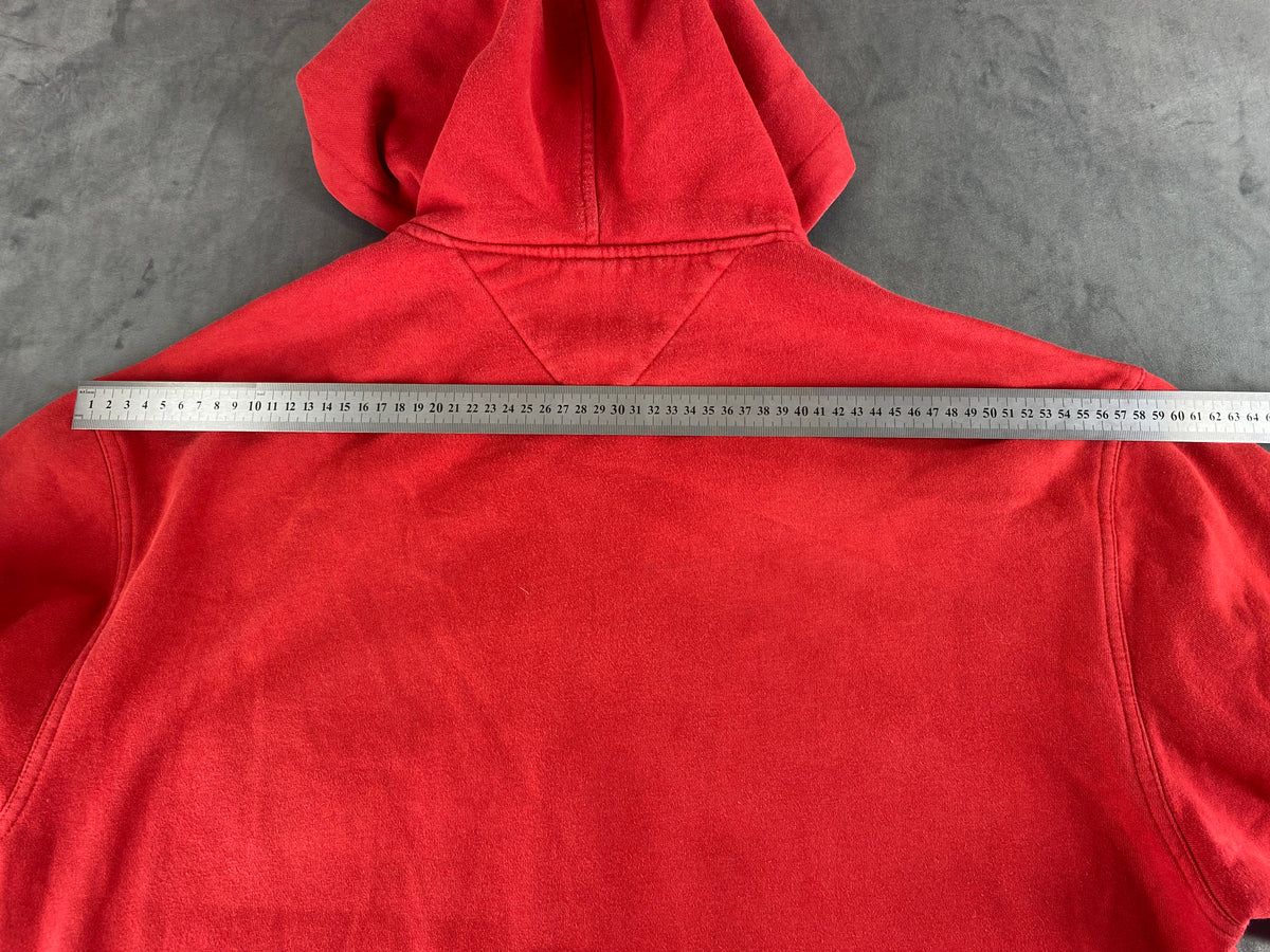 Felpa con cappuccio full-zip Tommy Hilfiger rossa vintage – Uomo Taglia XL