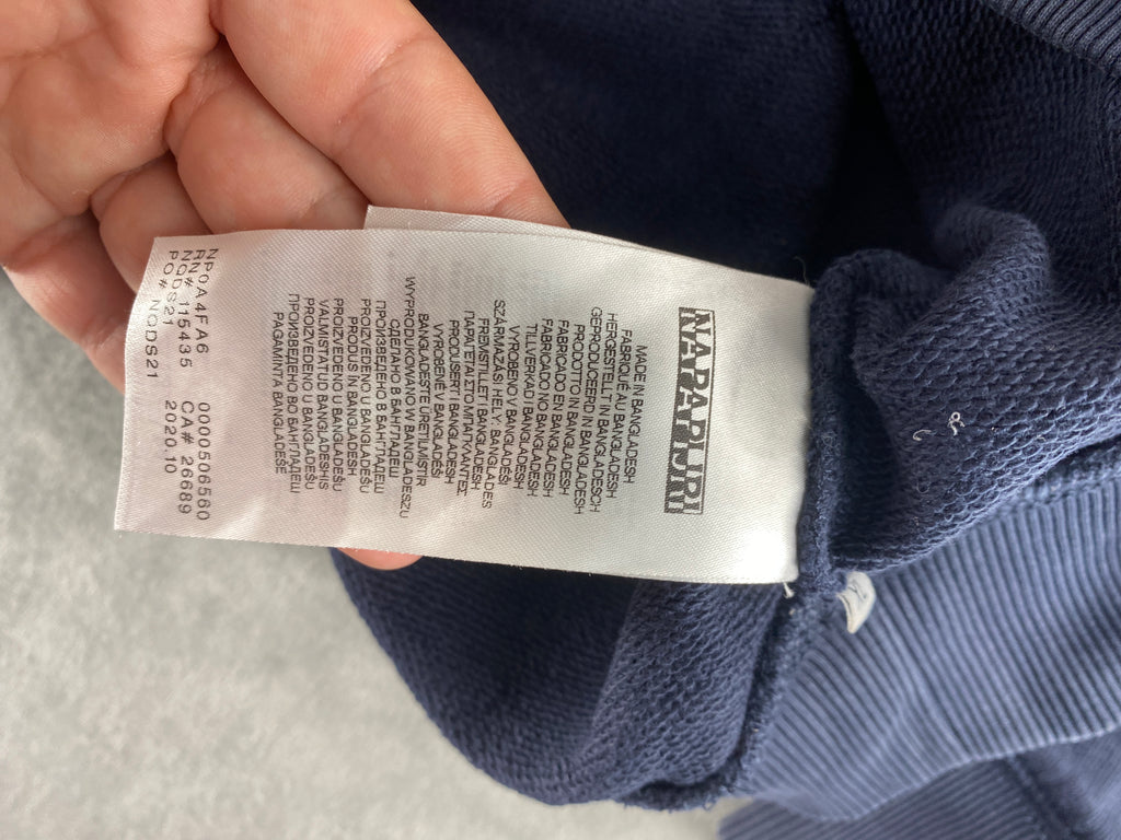 Felpa girocollo Napapijri blu navy con bandiera vintage – Uomo Taglia XL