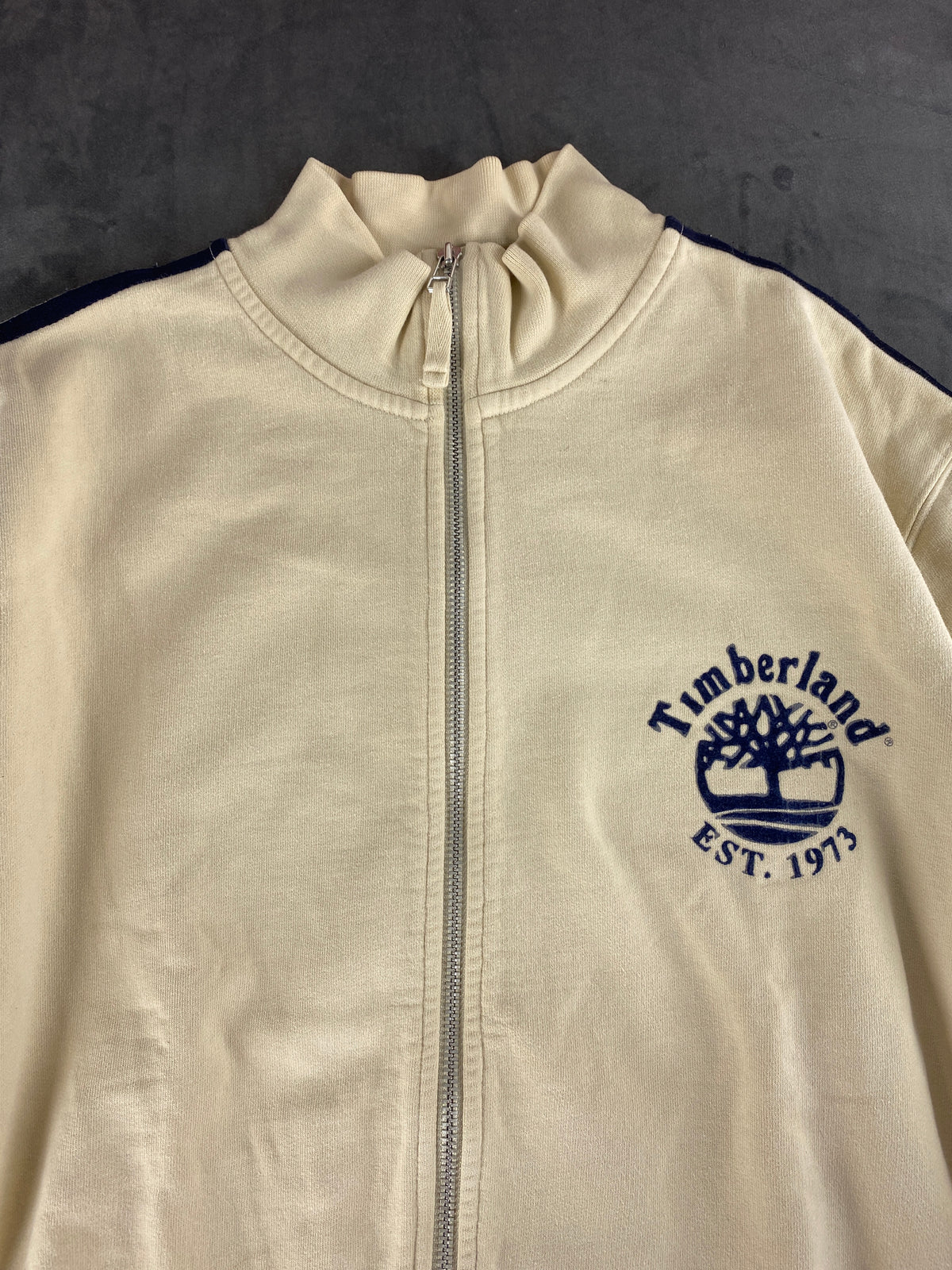 Felpa full-zip Timberland panna vintage – Uomo Taglia XL