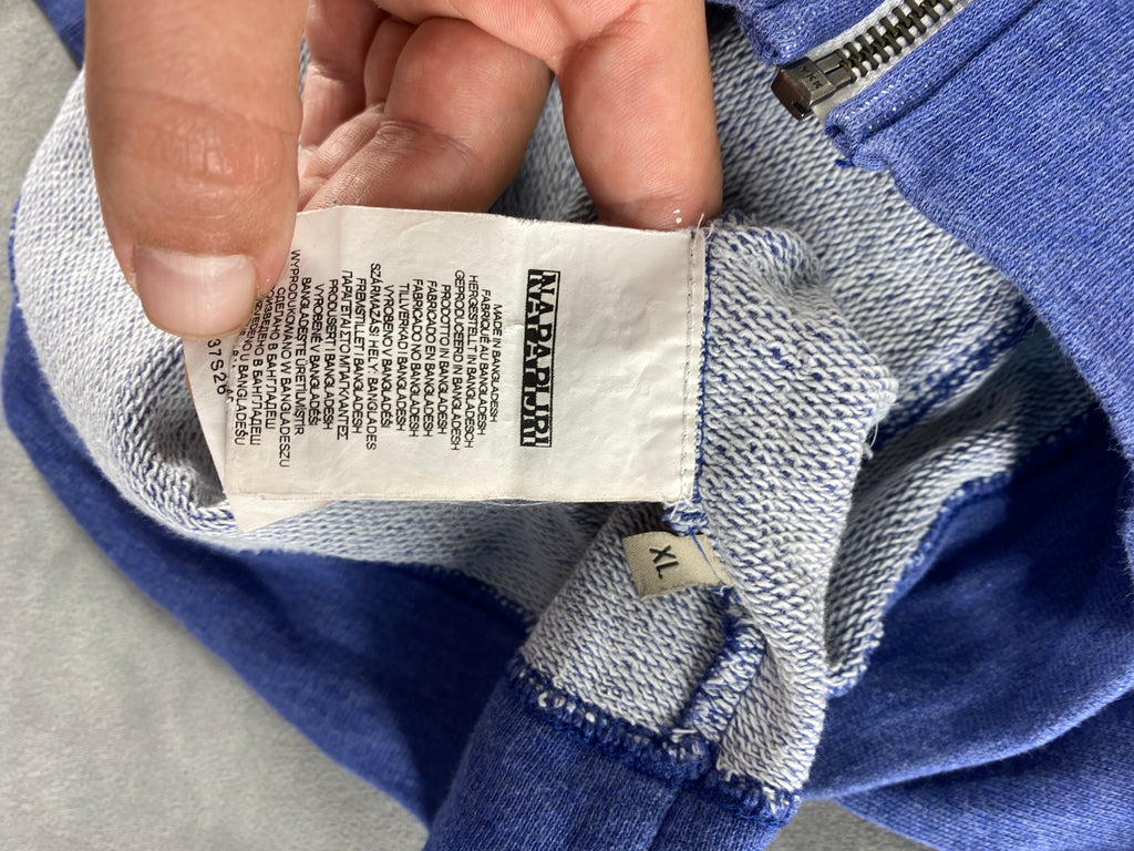 Felpa con cappuccio full-zip Napapijri blu vintage – Uomo Taglia L