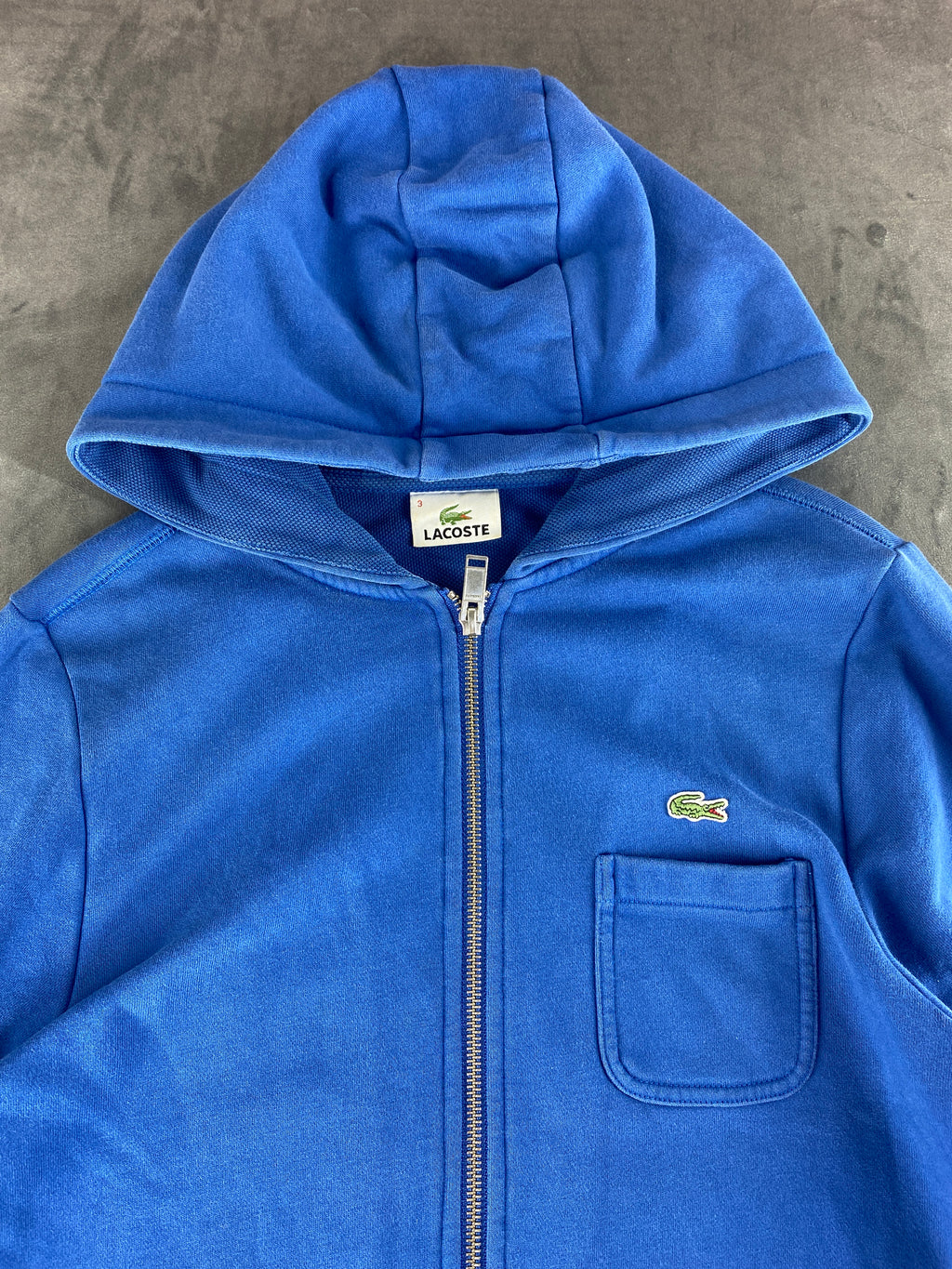 Felpa con cappuccio full-zip Lacoste blu royal vintage – Uomo Taglia L