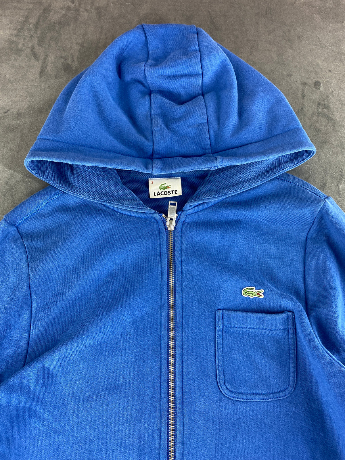 Felpa con cappuccio full-zip Lacoste blu royal vintage – Uomo Taglia L