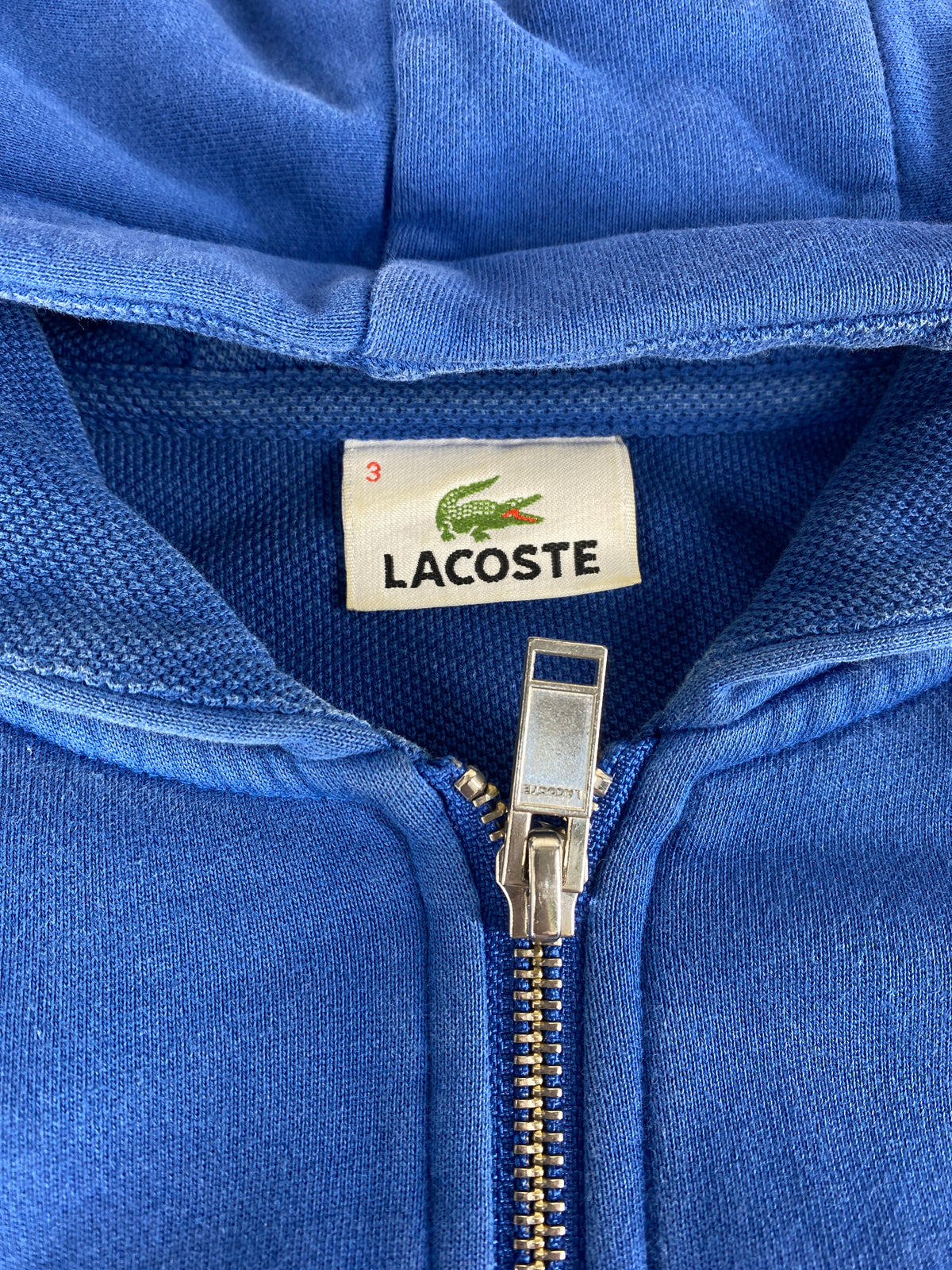 Felpa con cappuccio full-zip Lacoste blu royal vintage – Uomo Taglia L