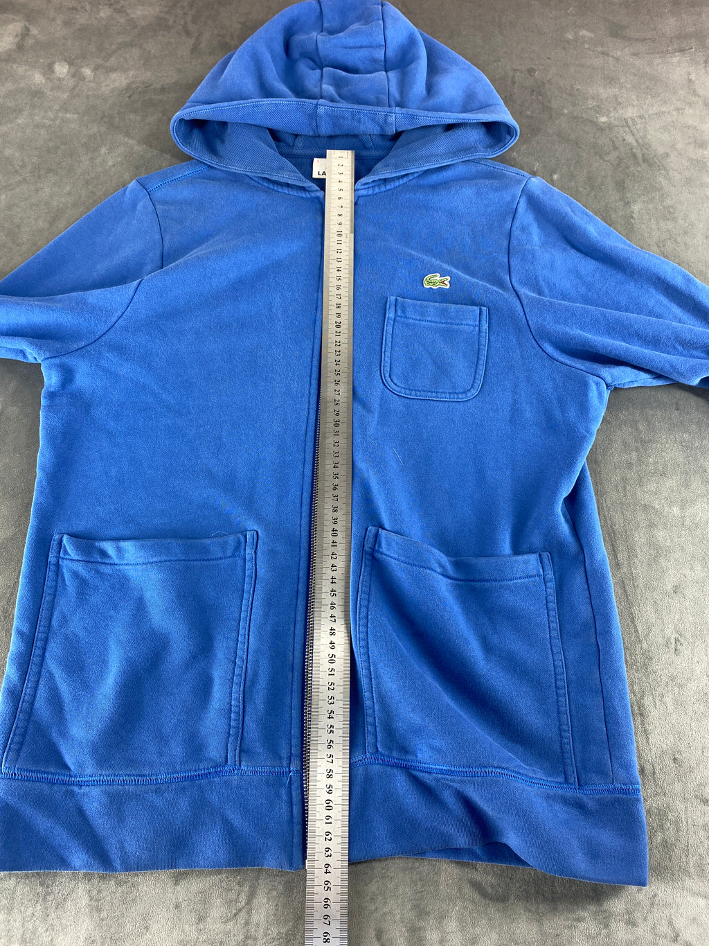 Felpa con cappuccio full-zip Lacoste blu royal vintage – Uomo Taglia L