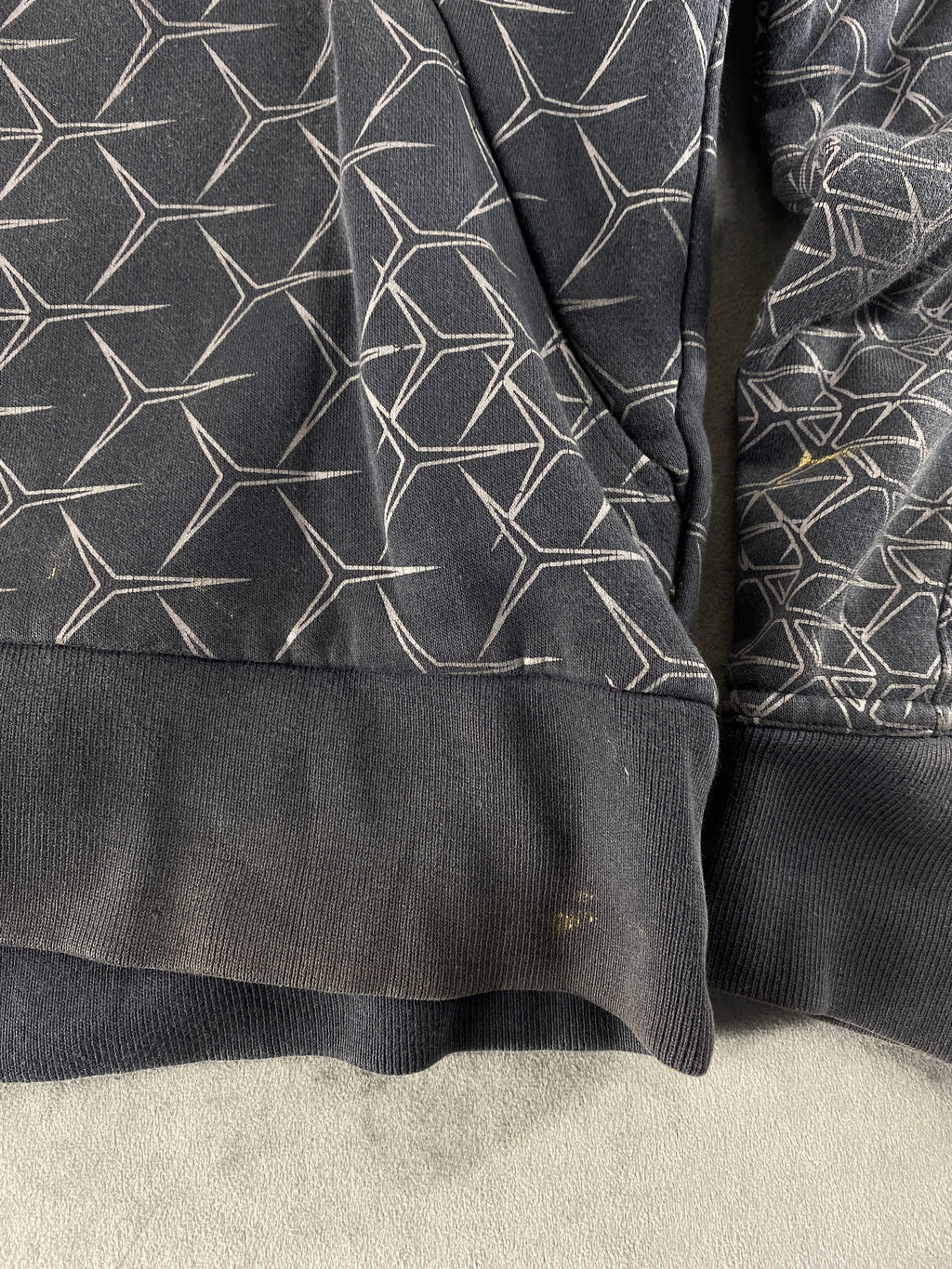 Felpa con cappuccio Nike grigia stampa geometrica vintage – Uomo Taglia XL