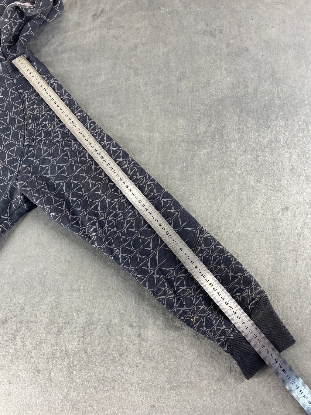 Felpa con cappuccio Nike grigia stampa geometrica vintage – Uomo Taglia XL