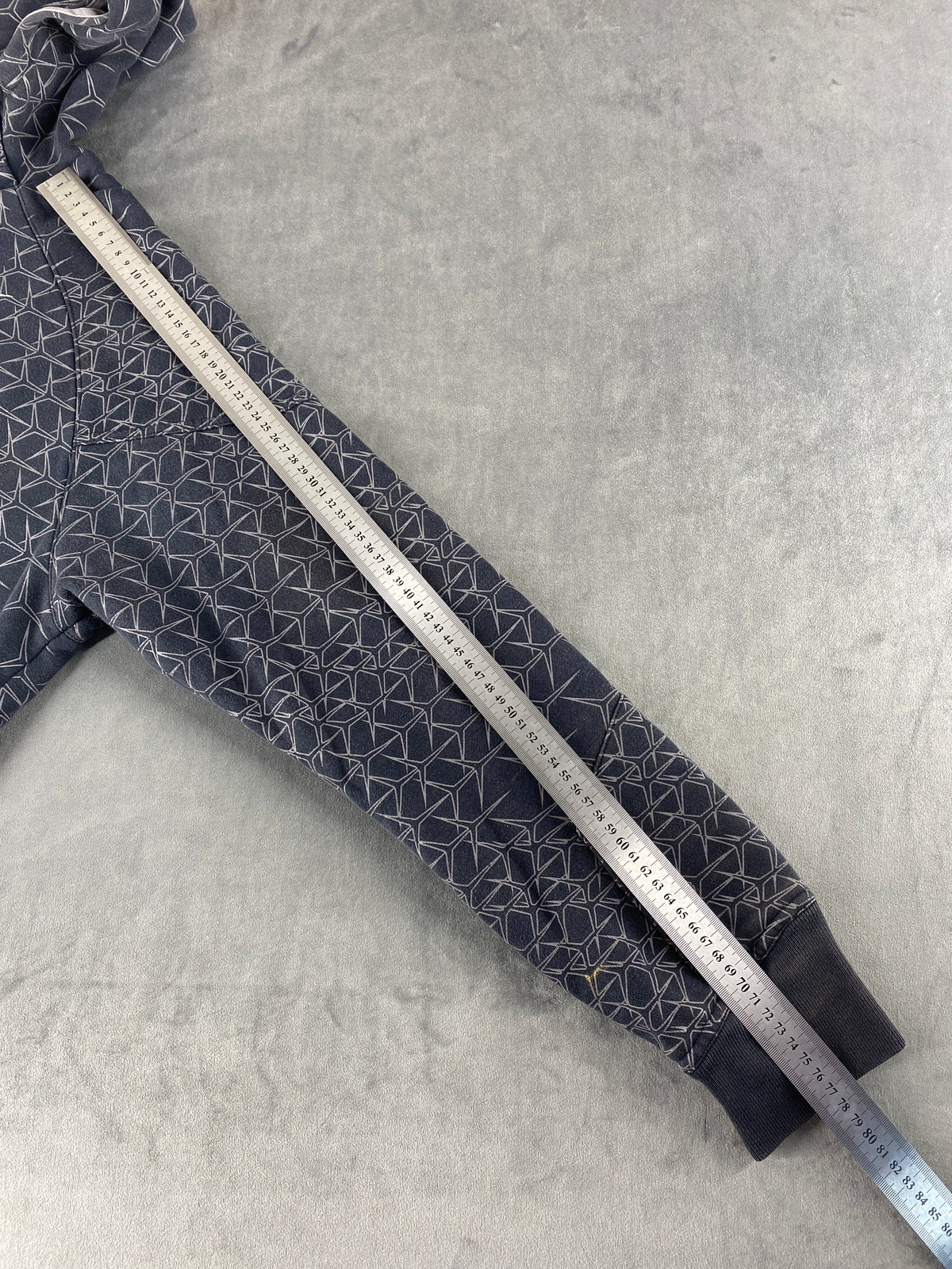 Felpa con cappuccio Nike grigia stampa geometrica vintage – Uomo Taglia XL