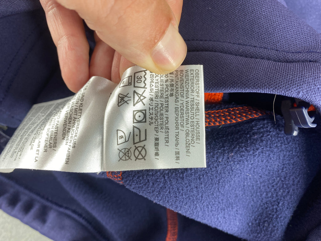 Giacca in pile con cappuccio Jack Wolfskin blu navy vintage – Uomo Taglia XL