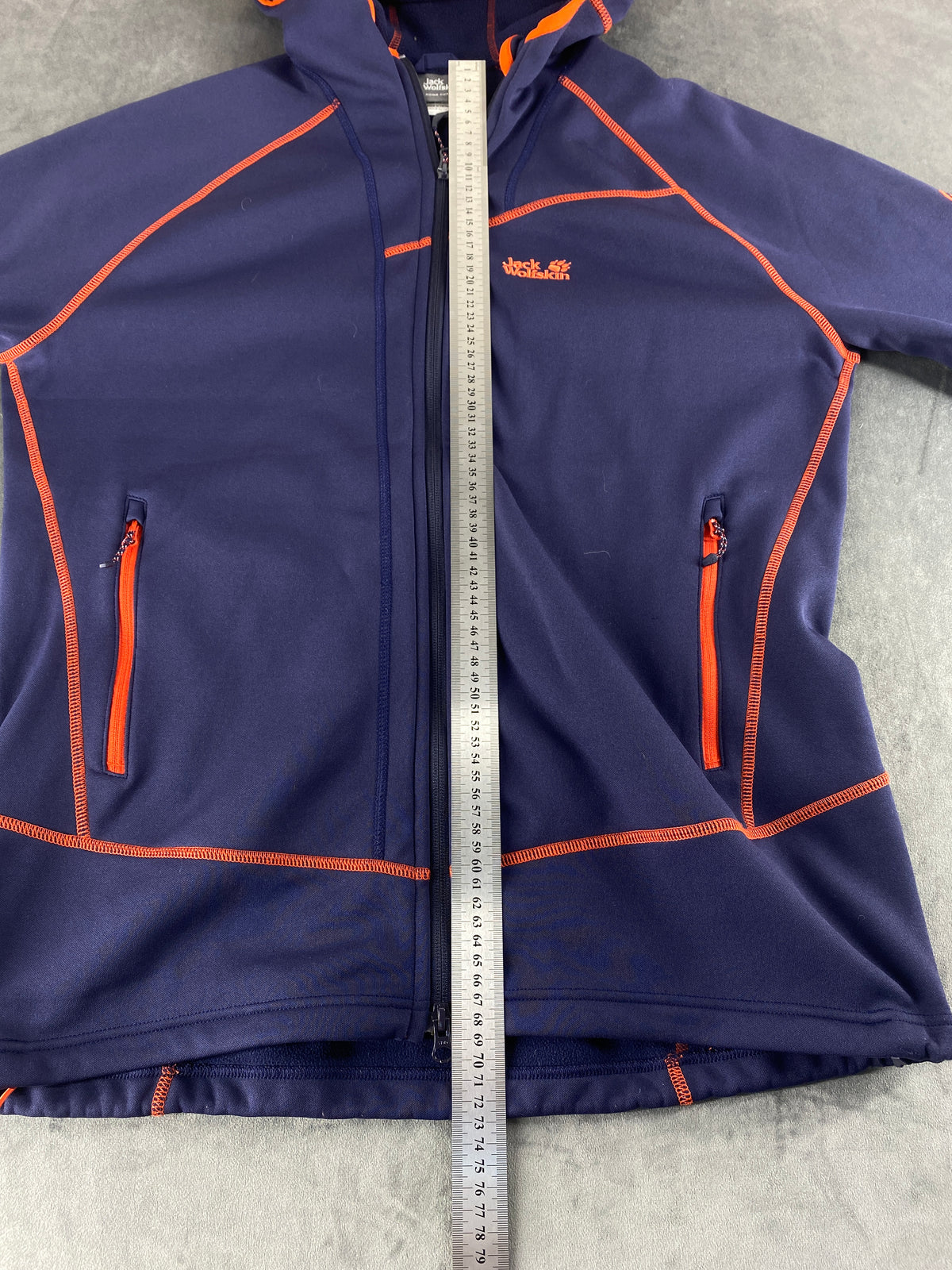 Giacca in pile con cappuccio Jack Wolfskin blu navy vintage – Uomo Taglia XL
