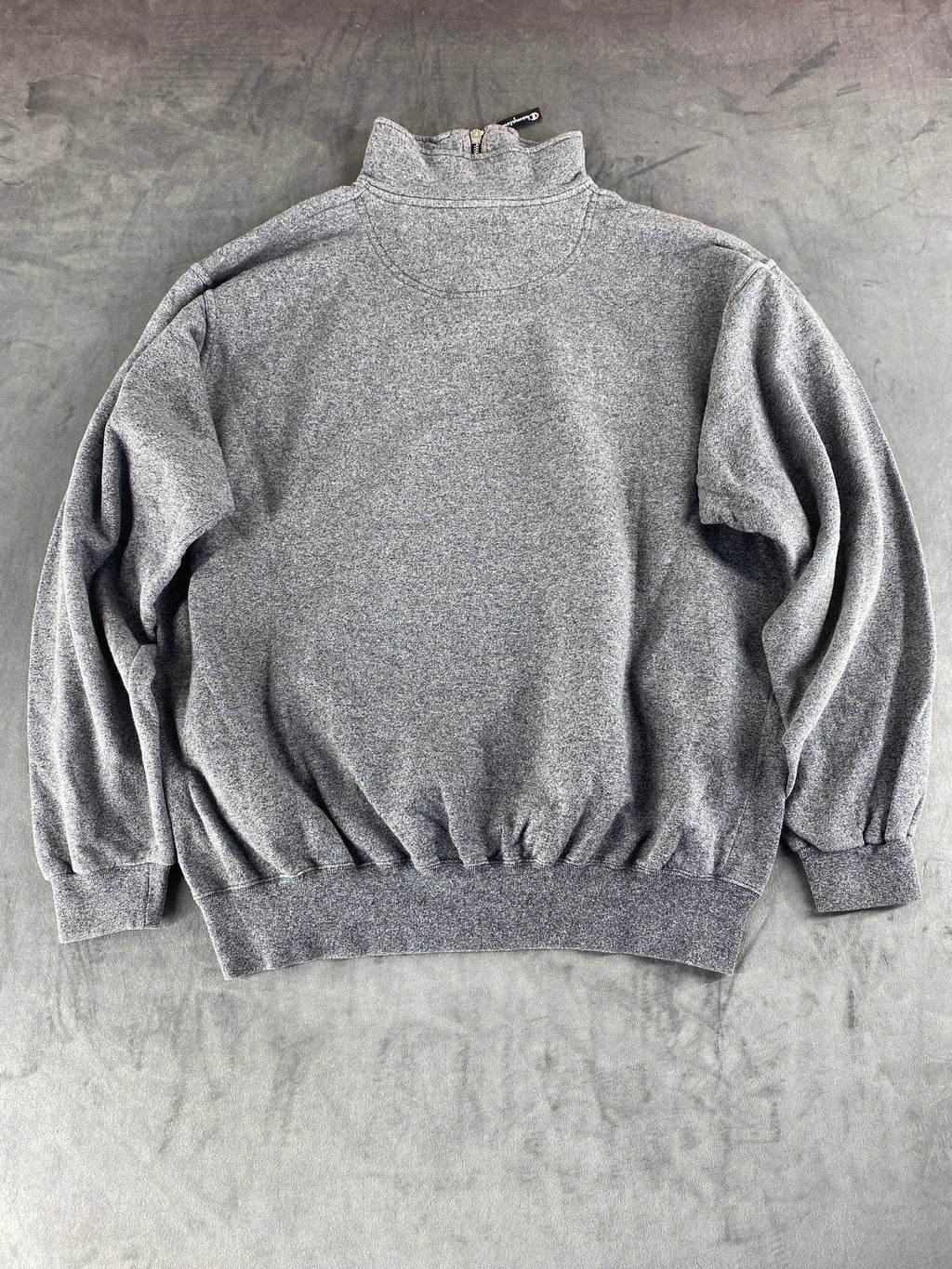 Felpa mezza zip Champion grigia vintage – Uomo Taglia XL