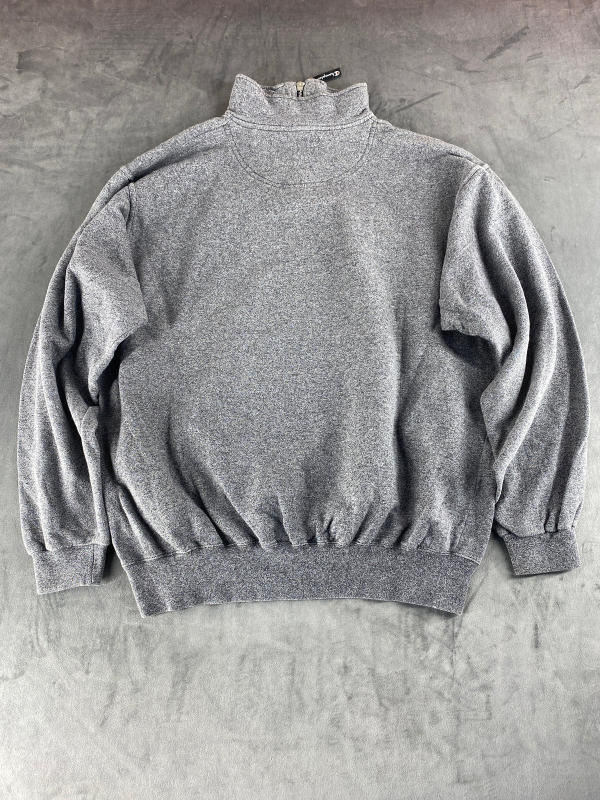 Felpa mezza zip Champion grigia vintage – Uomo Taglia XL