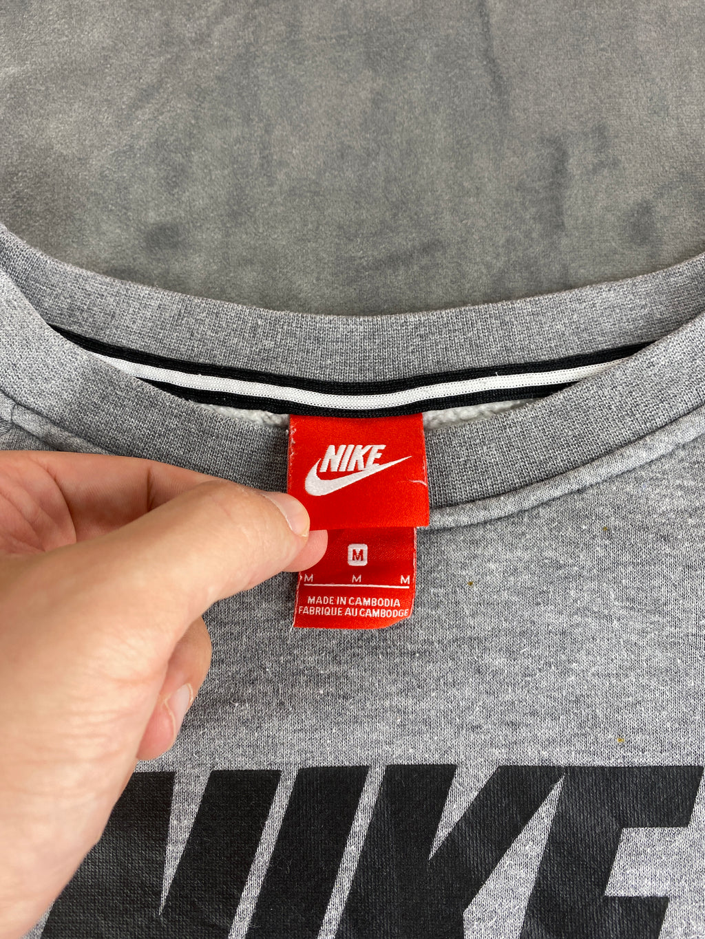Felpa girocollo Nike grigia logo vintage – Uomo Taglia M