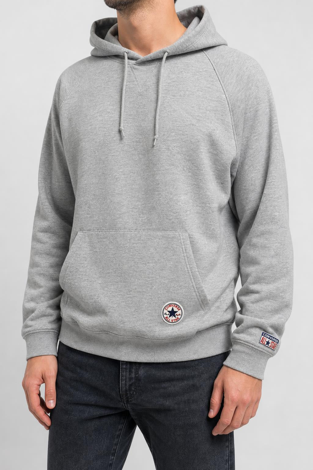 Felpa con cappuccio Converse All Star grigia vintage – Uomo Taglia L